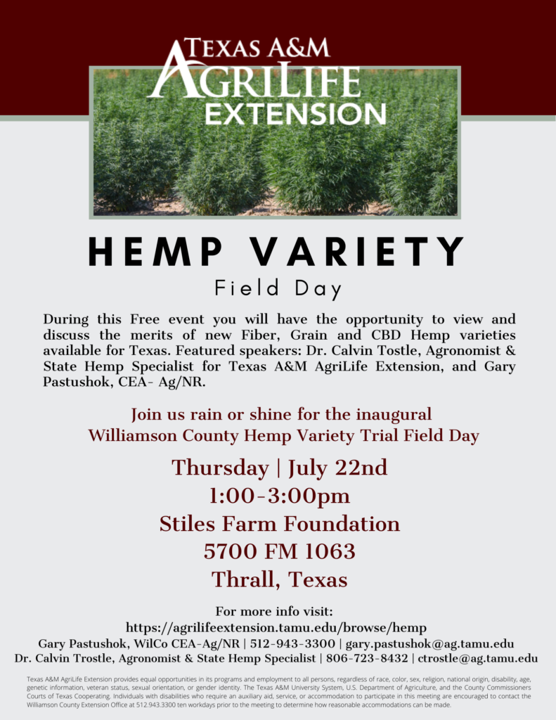 Hemp Variety Field Day